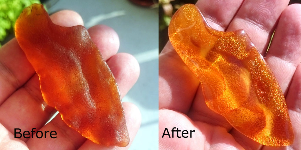 Baltic Amber, hand processing - rough bottom